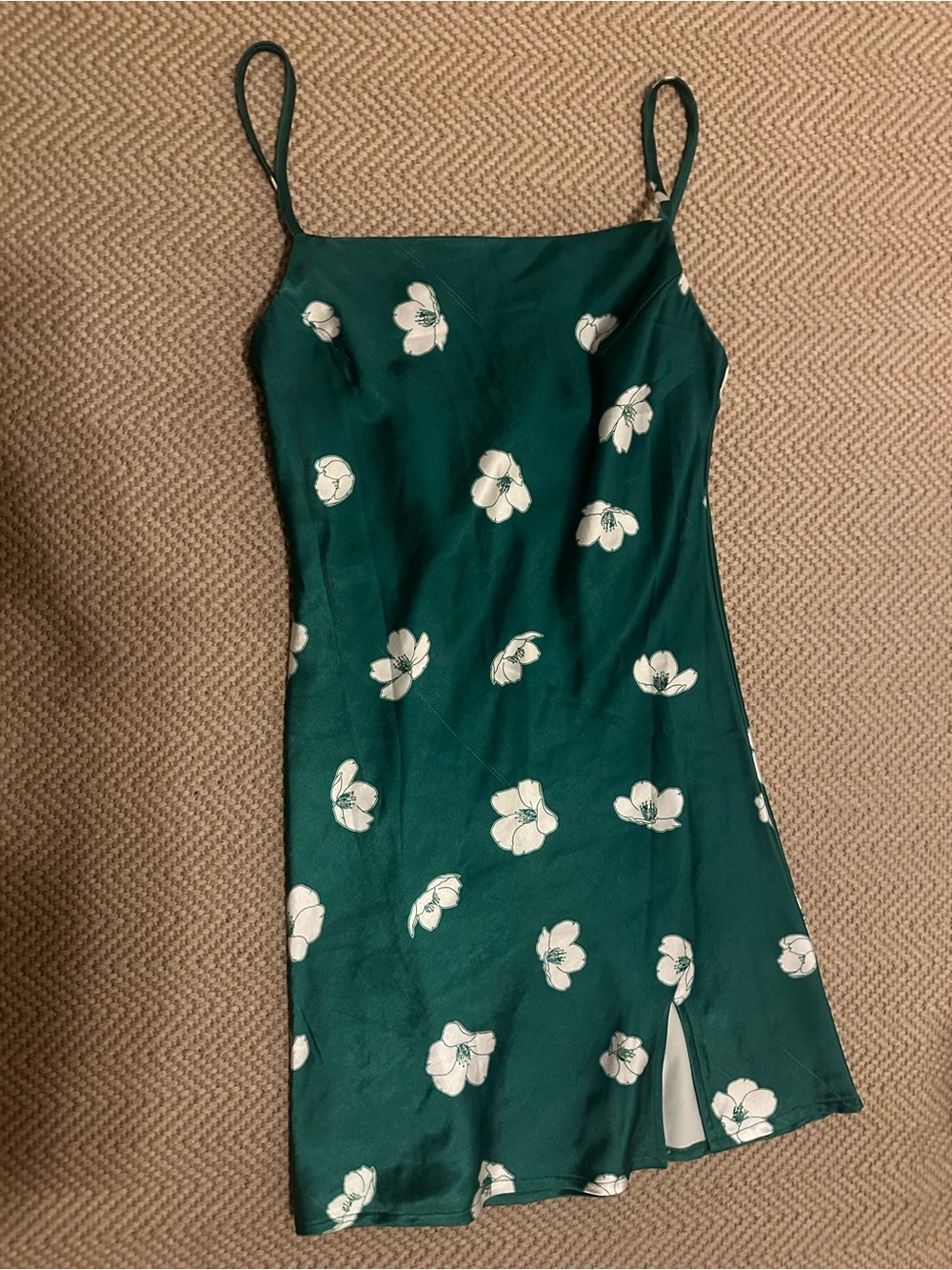 Princess Polly Emerald Green Floral Slip Midi Dress